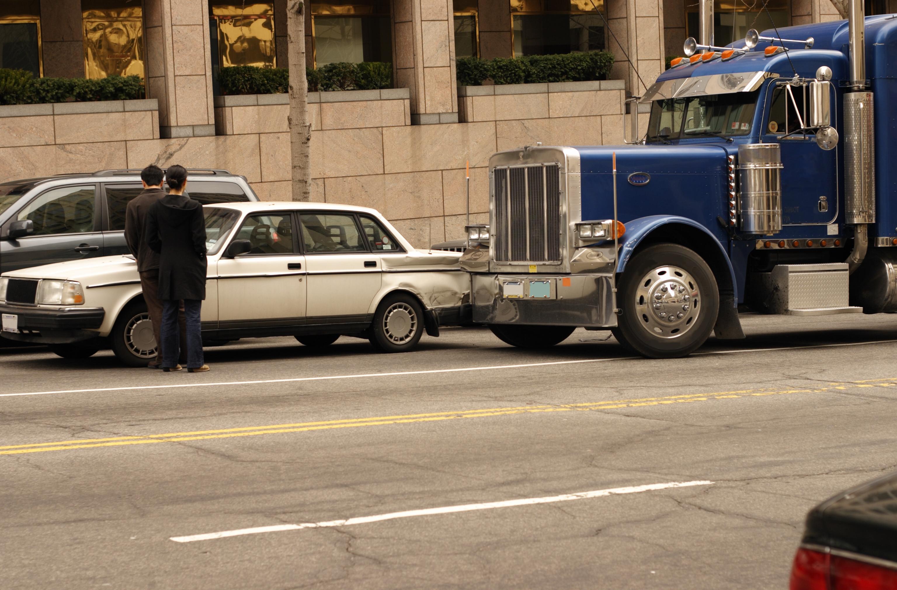 Semi truck crash with car