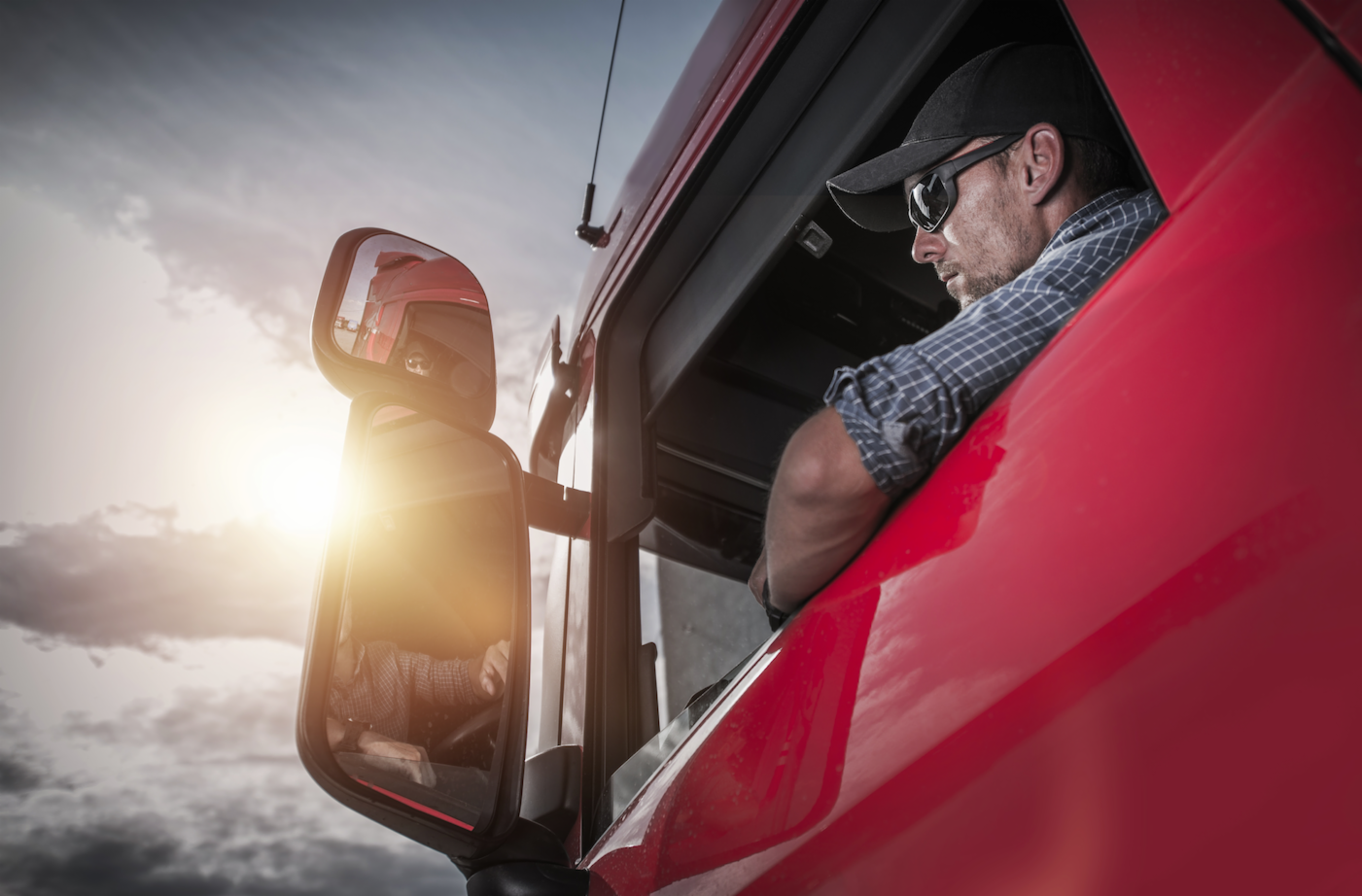 Truck Driving Looking Out Window