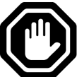 Stop Sign With Hand Icon