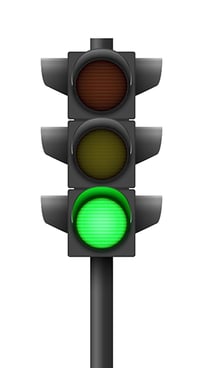 Traffic light giving a green light