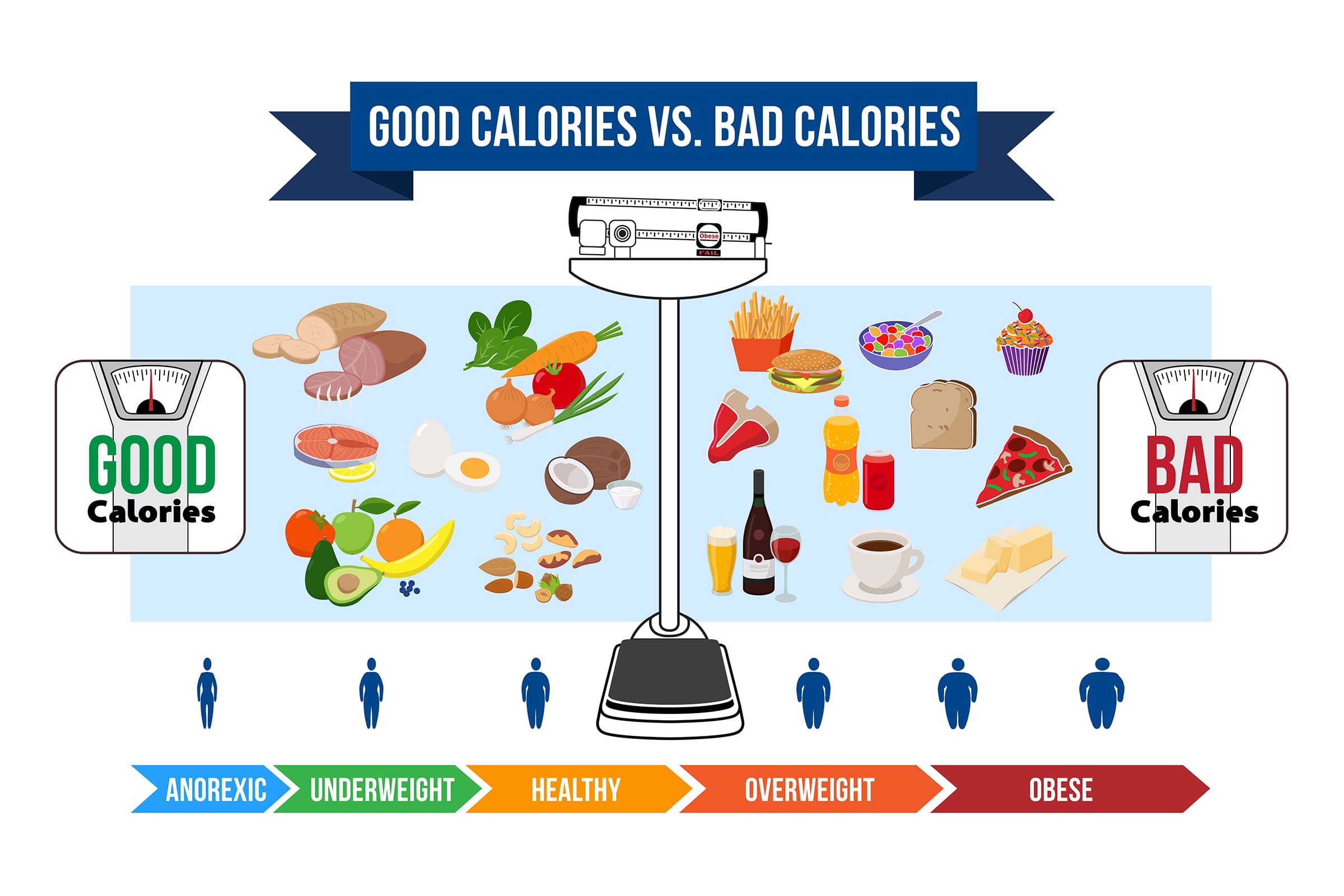good calories vs bad calories infographic